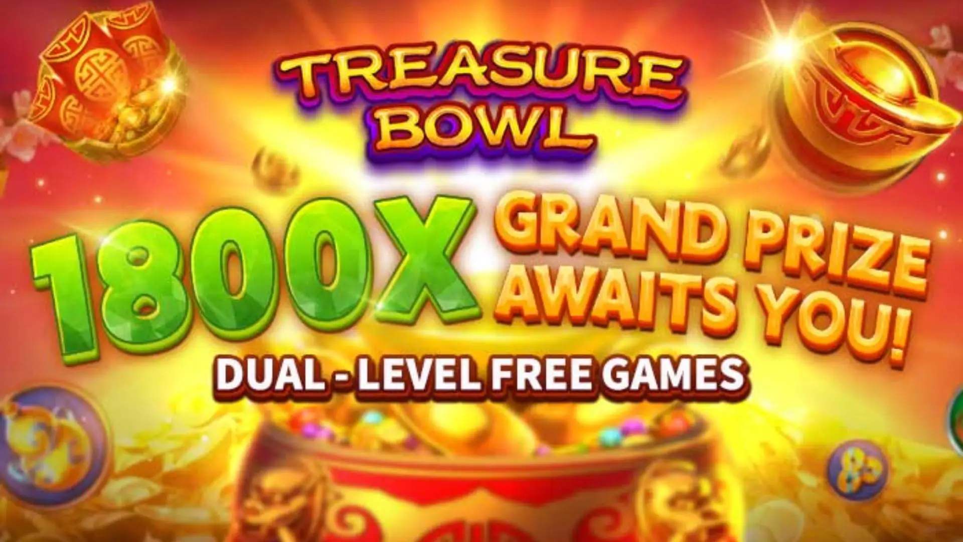 Multiplicadores Treasure Bowl vip345 - 7777x Máximo com Tigela Dourada